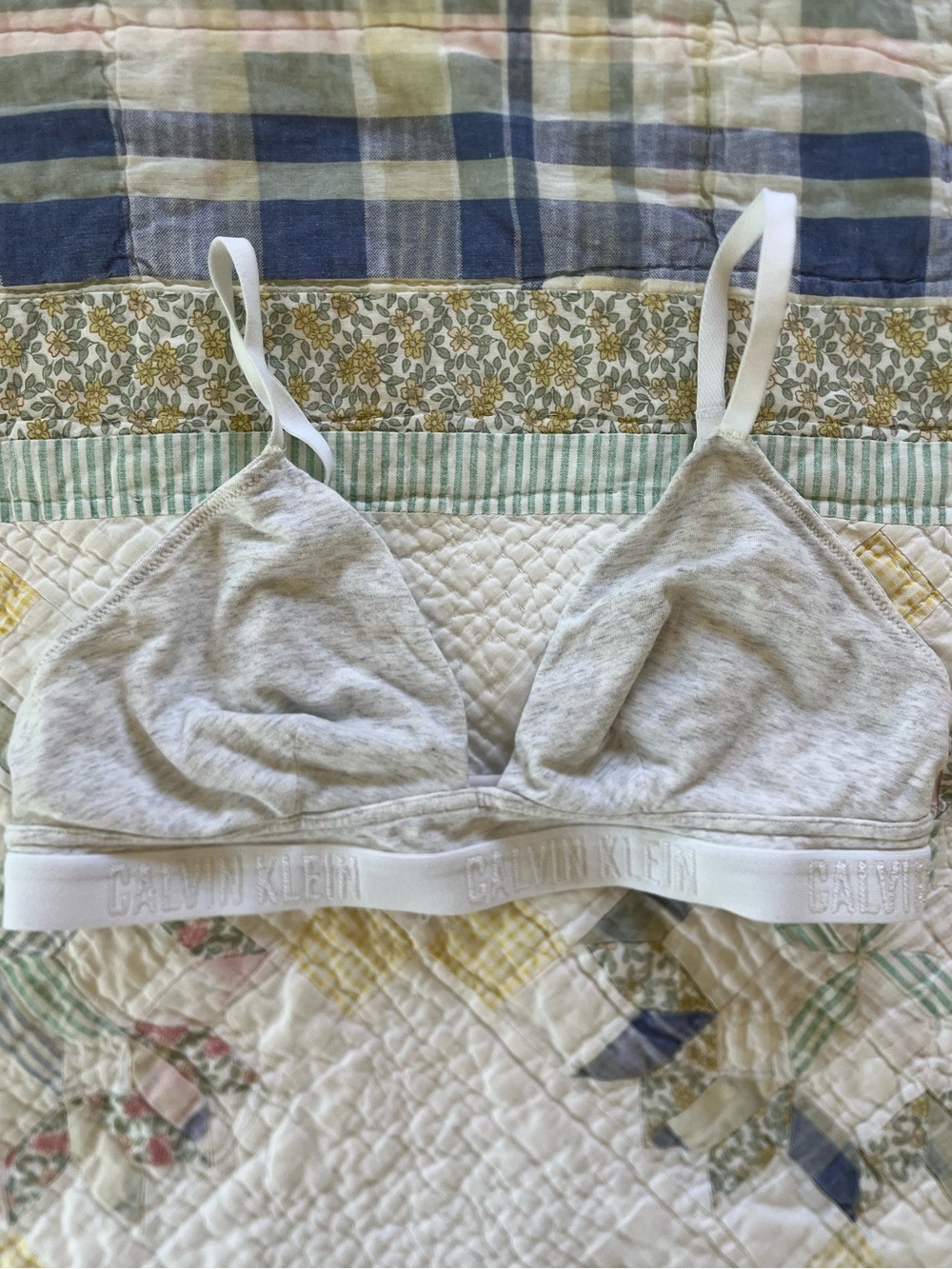 Calvin Klein Light Gray Cotton Bralette